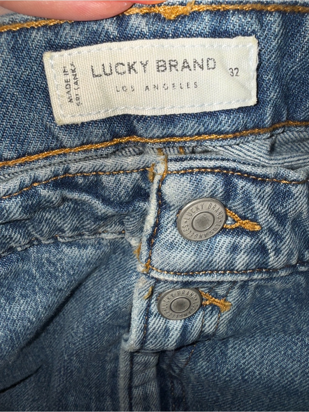 Lucky Brand High Rise Wide Leg Cuffed Jeans Blue Denim Size 14/32 Coastal Boho - Picture 8 of 12